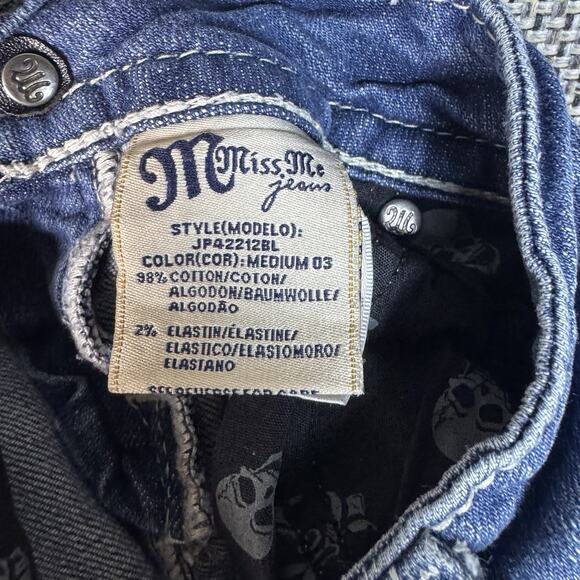 Miss Me Bootcut Embellished Flare Jeans Women's 25 Y2K Western Medium Wash - Picture 3 of 7